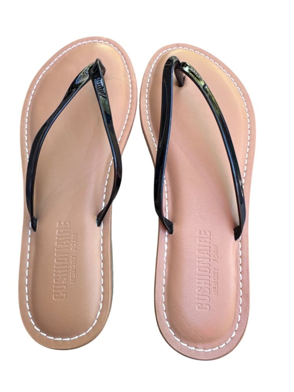 Cushionaire Cora Size 7 Memory Foam Sandal NWOB Black Flip Flop - Picture 4 of 6